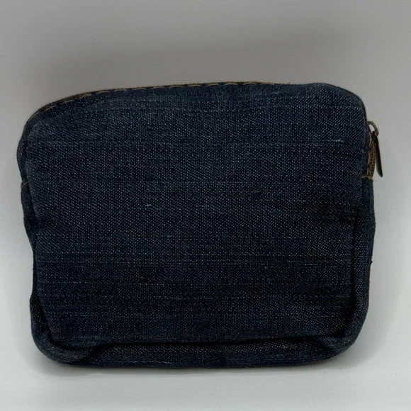 💙 Vintage Denim & Co Small Dark Denim Zippered Pouch 5” x 4” x 1” - Picture 2 of 5
